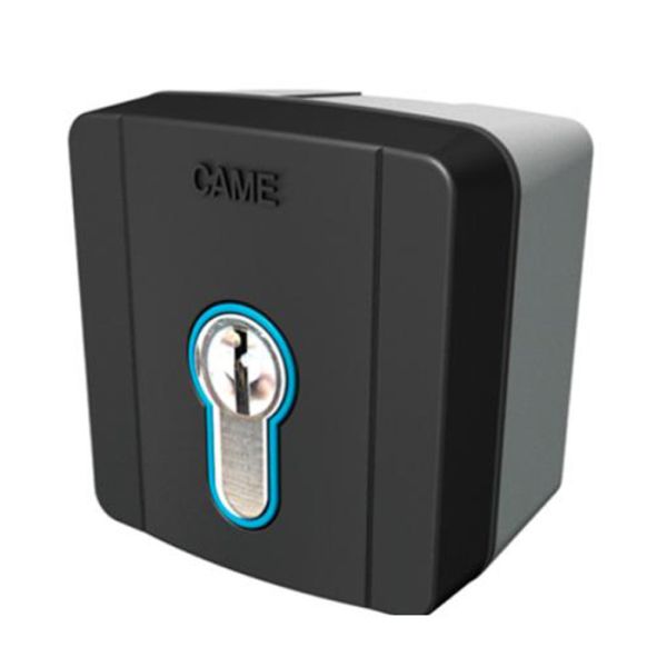 Ключ-выключатель Came SELD1FDG накладной, с цилиндром замка DIN и синей подсветкой (806SL-0050)