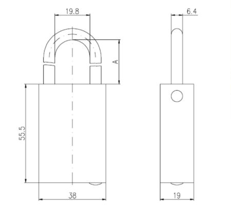 Навесной замок dormakaba VHS/90 matrix plus, высота дужки 25 мм, 2 ключа