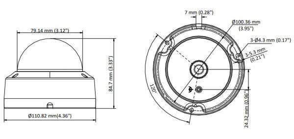 Антивандальная HD-TVI видеокамера 8 Мп HikVision DS-2CE57U7T-VPITF (2.8 мм) с EXIR-подсветкой до 30м