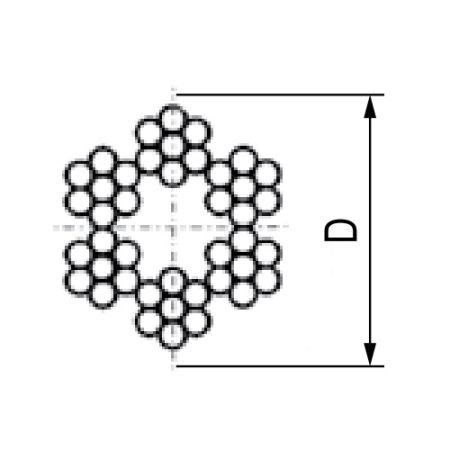 Трос стальной DKC CM625503, толщина 3 мм, DIN 3055