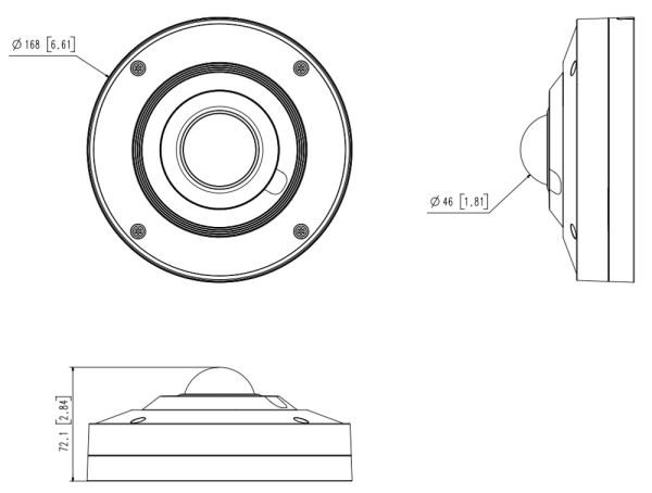 Панорамная антивандальная Fisheye IP-видеокамера 12Мп Wisenet XNF-9010RS (1.08 мм) в корпусе из нержавеющей стали