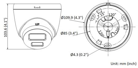 Уличная купольная IP-камера 4Мп HiWatch DS-I453L(C) (2.8 мм) с технологией ColorVu