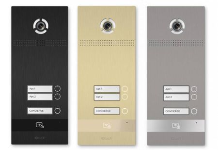 Вызывная панель на 2 абонента Bas-IP BI-02FB Silver с идентификацией по смартфону и распознаванием лиц