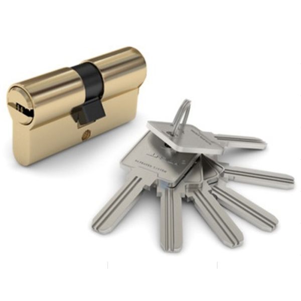 Евроцилиндр dormakaba CBR-1, ключ-ключ, латунь, 5 ключей