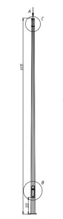 Опора граненая коническая ОГК(ф)-6(3) г.ц. (75/133-220х150-4х18/S-14)