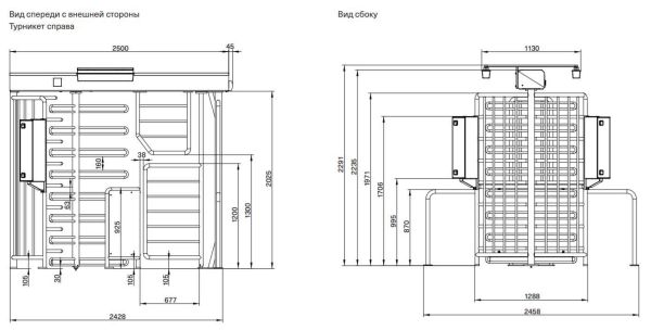 Полноростовой моторизированный турникет Magnetic MPB 112 (MPB112AA141) с моторизированной калиткой для велосипеда из нерж. стали