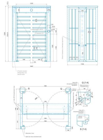 Полноростовой распашной турникет Блокпост Спектр СТ 5 двухстворчатый