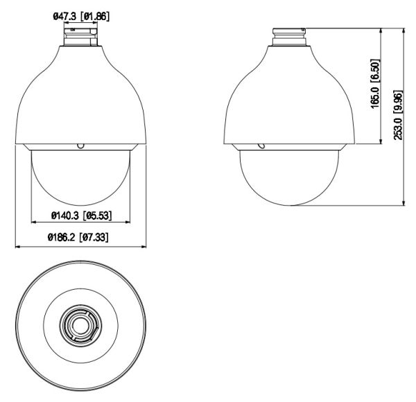 Скоростная сетевая PTZ видеокамера 2Мп Dahua DH-SD50232GB-HNR с оптическим 32x увеличением и ИИ