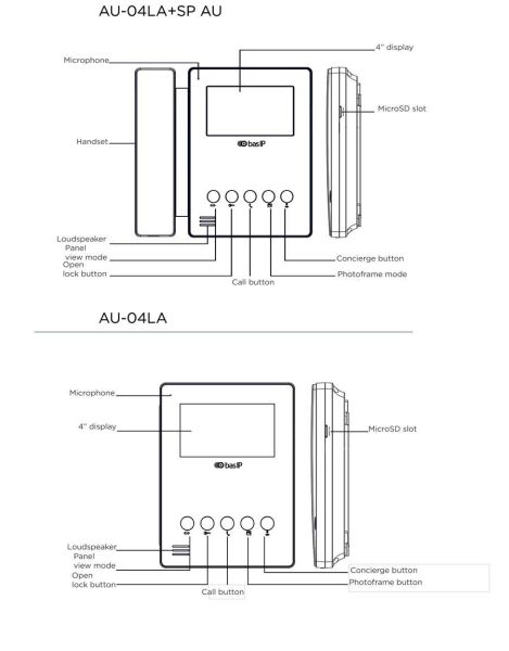 Видеодомофон BAS-IP AU-04LA White