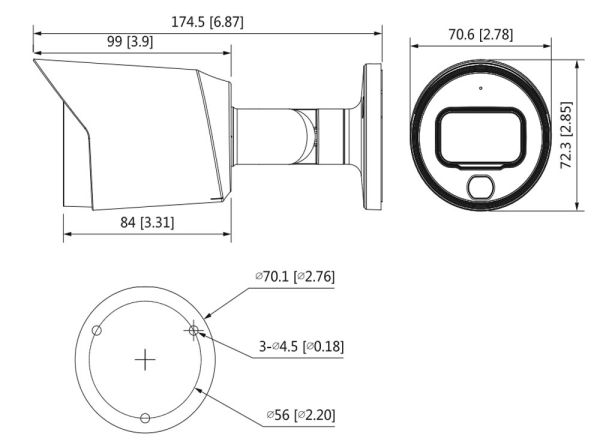 Уличная HD-CVI видеокамера Full-color Starlight 2Мп Dahua DH-HAC-HFW1239TP-A-LED-0280B-S2
