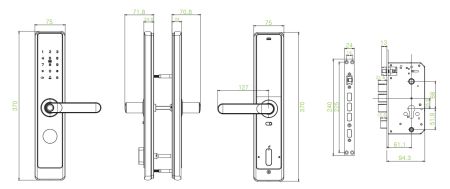 Замок биометрический ZKTeco TL700W с сенсором отпечатков пальцев и Wi-Fi