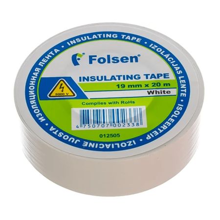 Изоляционная лента Folsen 19ммx20м белая (012505)