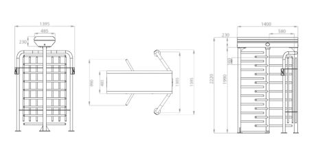 Турникет полноростовой Temid FHT2300 3-х лопастной (120°), без считывателей
