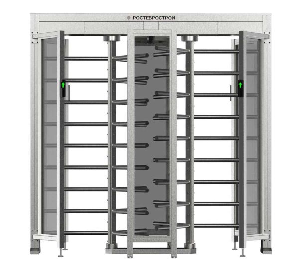 Турникет полноростовой двухпроходной Ростов-Дон ПР2С/3М2 с ограждением из закаленного стекла