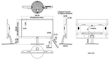 Монитор E-LED 21.5" HikVision DS-D5022FC-C Монитор E-LED 21.5" HikVision DS-D5022FC-C