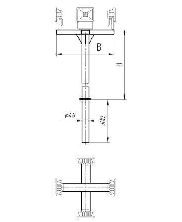 Кронштейн Т-образный КТ-0,5-1,0 (фланец 80мм/ОГК/ОКК/г.ц.)