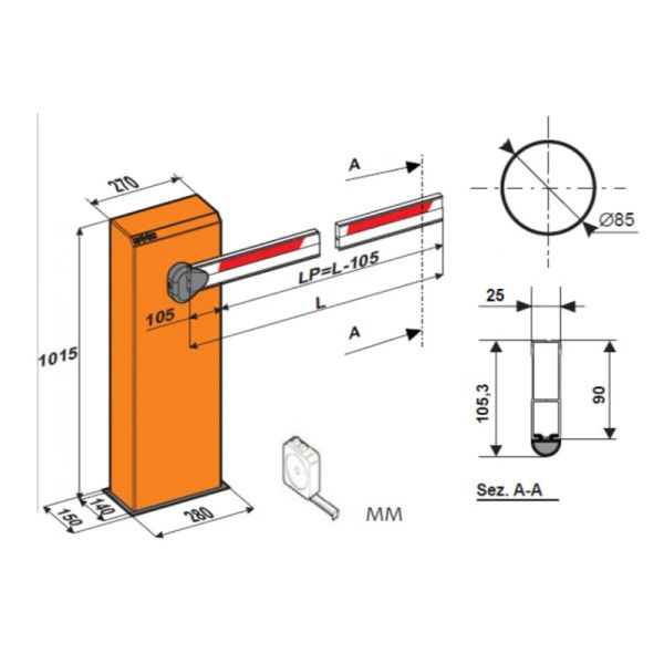 Комплект шлагбаума автоматического FAAC 615/2.5 BPR