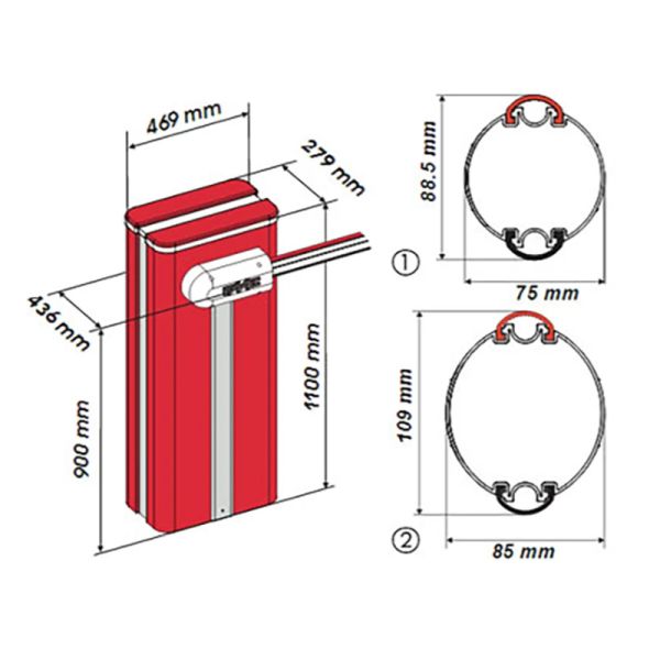 Комплект автоматического шлагбаума Faac B680H/3 c круглой стрелой 3.3 м