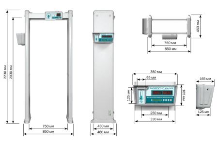 Арочный металлодетектор Блокпост РС И 6 с измерением температуры тела