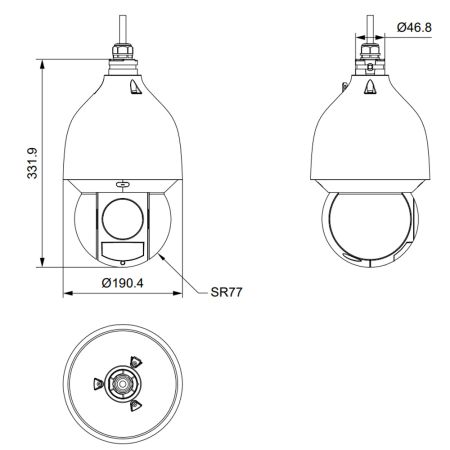 PTZ видеокамера 4Мп Dahua DH-SD5A425GA-HNR скоростная сетевая, с оптическим 25x увеличением и ИИ