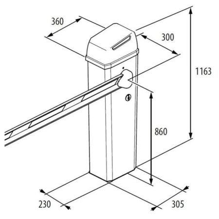 Шлагбаум автоматический FAAC B614/5 дюралайт, с прямоугольной стрелой 4.8 м