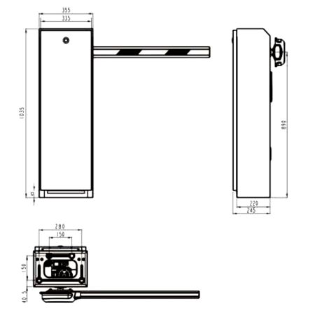 Шлагбаум автоматический Hikvision DS-TMG4B1-RA (2+2 м) со складной стрелой