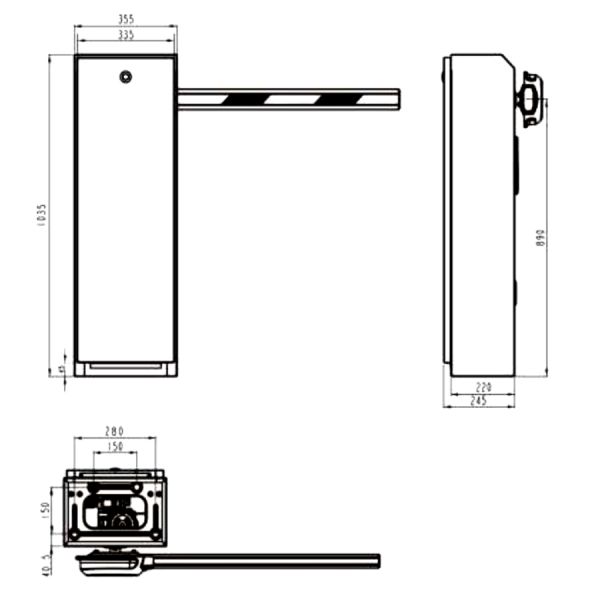 Шлагбаум автоматический Hikvision DS-TMG4B1-RA (2+2 м) со складной стрелой