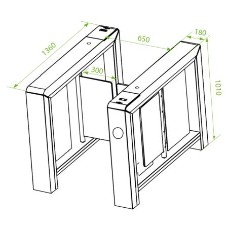 Скоростной распашной турникет ZKTeco Mars-B1011 с RFID считывателями Скоростной распашной турникет ZKTeco Mars-B1011 с RFID считывателями
