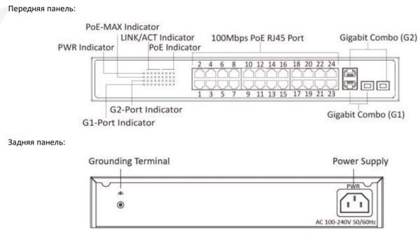 Интеллектуальный управляемый 24-портовый PoE-коммутатор HikVision DS-3E1326P-EI