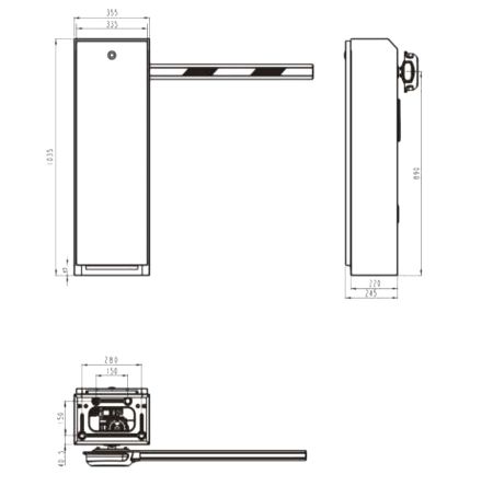 Шлагбаум автоматический Hikvision DS-TMG4B0-LA (3 м) со стрелой