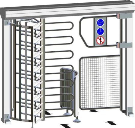 Полноростовой турникет с калиткой для прохода с велосипедом Gotschlich Ecco 120 BFB Stainless (6ELK3A0BC-T)