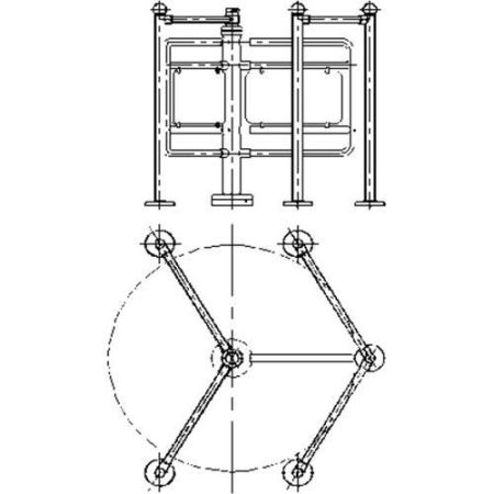 Ограждение для роторного турникета Ростов-Дон ОУ-Р ХРОМ угловое