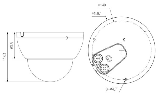 Антивандальная IP-видеокамера 2Мп Dahua DH-IPC-HDBW5241EP-ZE-S3