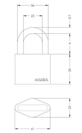 Навесной замок dormakaba VHS 2001 matrix plus, высота дужки 24 мм, 2 ключа