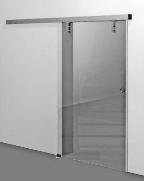 Комплект 1-створчатой раздвижной двери с приводом dormakaba CS 80 Magneo 875мм, стеклянная дверь/ точечные крепления MANET