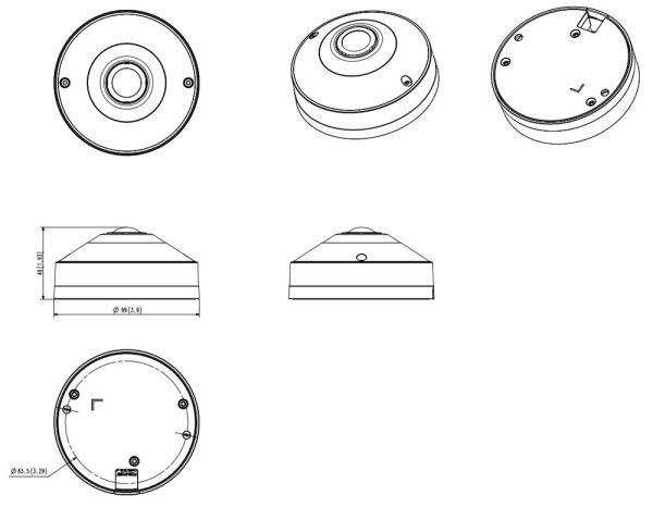 Панорамная Fisheye IP-видеокамера 12Мп Wisenet QNF-9010 (1.08 мм)
