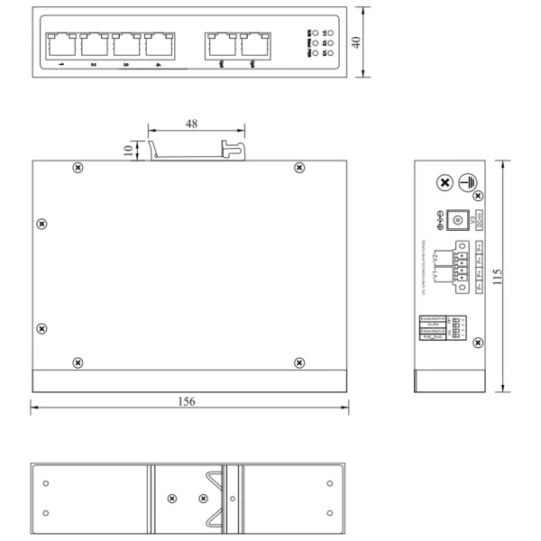 PoE-коммутатор RVi-1NSI4FP-2F неуправляемый сетевой