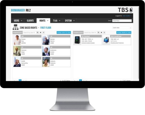 Программное обеспечение TBS BioAdmin unlimited на неограниченное число зон доступа