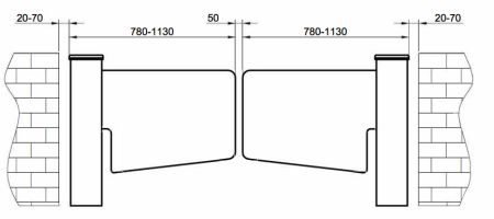 Турникет-калитка моторизованная Came WING GL, створка 550 мм