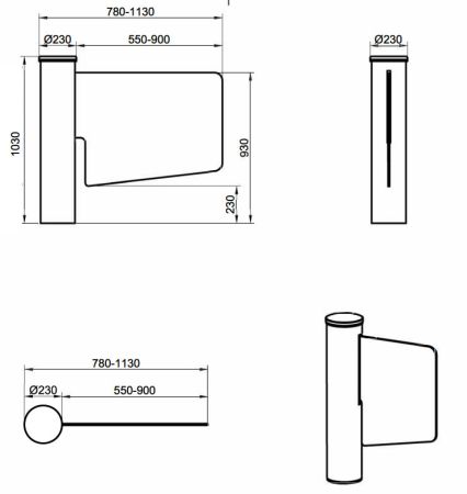 Турникет-калитка моторизованная Came WING GL, створка 900 мм