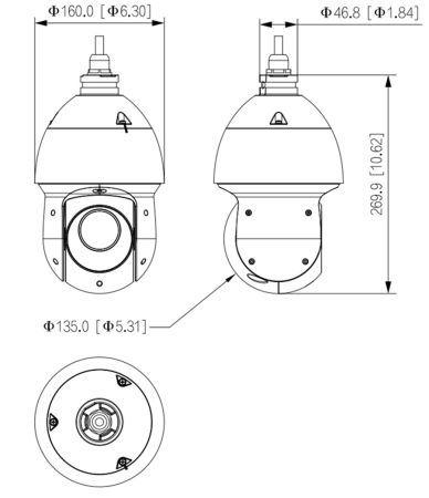 Скоростная PTZ видеокамера 4Мп Dahua DH-SD49425GB-HNR с оптическим 25x увеличением и ИИ