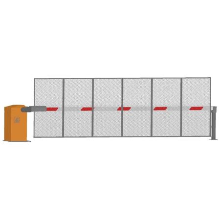 Антивандальный автоматический шлагбаум Фантом Титан F6TZ с забором Антивандальный автоматический шлагбаум Фантом Титан F6TZ с забором