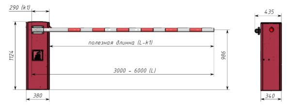 Тумба шлагбаума Фантом F6M для скоростного шлагбаума Миг-6