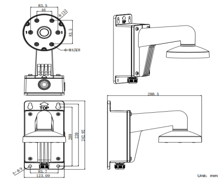 Кронштейн HikVision DS-1273ZJ-130B для купольных и стандартных видеокамер