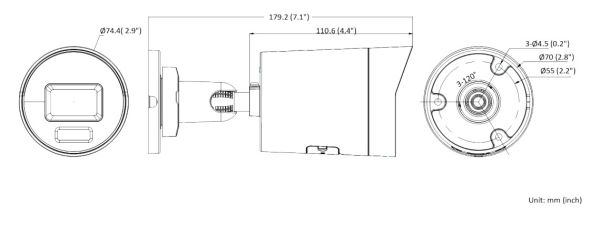 Уличная IP-камера ColorVu 8Мп Hikvision DS-2CD2087G2H-LIU (4 мм) с AcuSense и LED-подсветкой до 40м