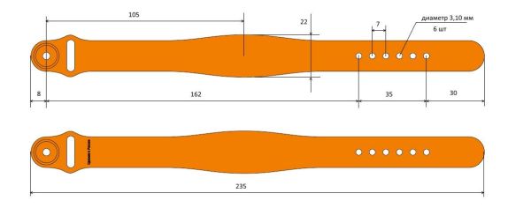 Силиконовый RFID-браслет Mifare Plus SE 1K, 4/7 byte UID (и Classic SL1) (жен./дет.)