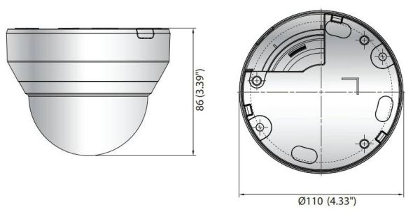 Мультиформатная купольная 2Мп видеокамера Wisenet HCD-6010 (2.8мм)