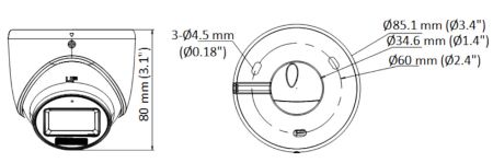 Купольная уличная HD-TVI видеокамера 2Мп HiWatch DS-T203A(B) (3.6 мм) с микрофоном (AoC)