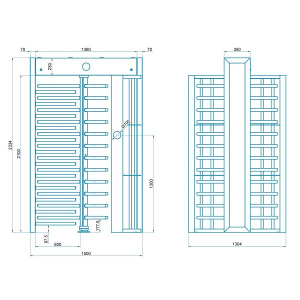 Полноростовой роторный турникет Блокпост Спектр СТ 1