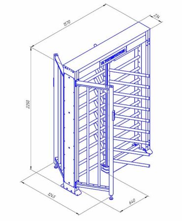 Турникет полноростовой Ростов-Дон РД ПР1Л/3М2 из окрашенной стали